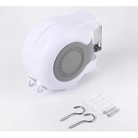 Séchoir mural extensible, corde à linge rétractable 13 m, double fil pour jardin, balcon, salle de bain et intérieur (1/5)