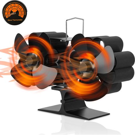 TolleTour Ventilador termoeléctrico doble para chimenea, accionado por calor, sin pilas ni electricidad, ≤ 25 dB (1/5)