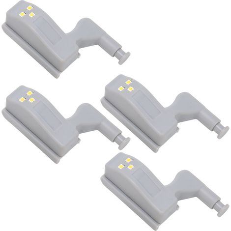 Lumière LED pour charnière hydraulique, éclairage auxiliaire pour portes d'armoire, de buffet et de cave à vin, accessoire de quincaillerie pour meubles, lot de 10 avec piles incluses, lumière chaude (1/5)