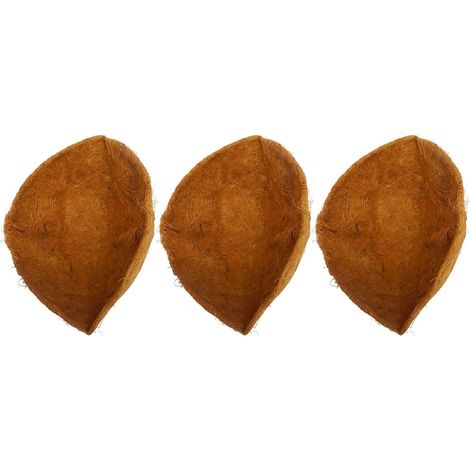 Ensemble de 3 doublures paniers suspendus en fibre coco naturelle, inserts préformés (1/4)