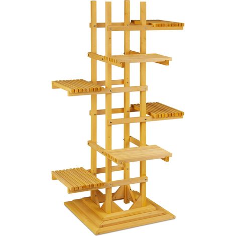 Scaffale portafiori in legno per piante interno esterno 6 ripiani 150 x 60 x 30 cm design moderno in abete naturale 130010645