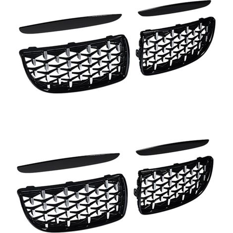 Per i modelli BMW Serie 3 E90, E91, 325i, 328i e 335i (pre-restyling dal 2005 al 2008) sono disponibili quattro griglie di ultima generazione a forma di meteora con finitura nera a diamante e profili