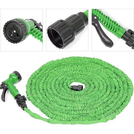 Tuyau d'arrosage extensible avec pistolet 15 mètres (1/6)
