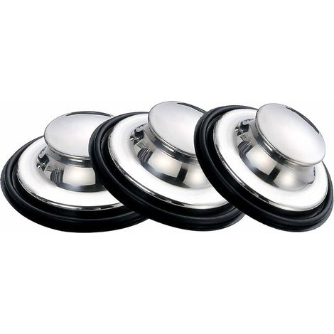 Sink Plugs, Stainless Steel Kitchen Sink Plug, 3.35 &39&39 Wide and Wide Edge (85mm) diameter (pack of 3) (1/5)