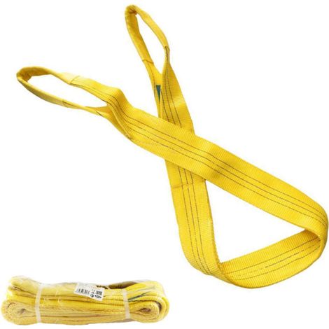 Sangle élingue plate double de levage avec boucles - 3T - Longueur 3m