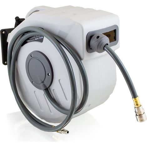 Bituxx® 20m Druckluft Schlauchtrommel automatik Druckluft Schlauchaufroller 1/4" Zoll Anschluss Automatik Schlauchaufroller für Wandmontage (20m / 20 Meter) (1/3)