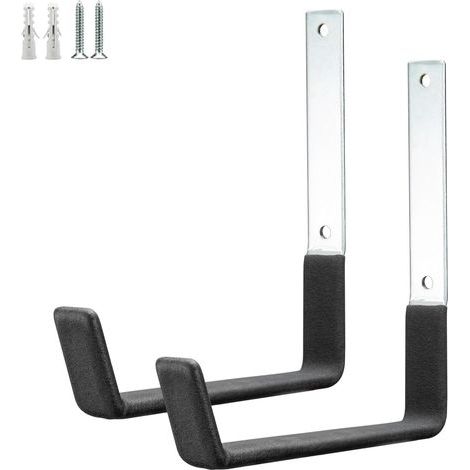 19 x 19.3 cm Steel Wall-Mounted Storage Hooks – Heavy-Duty for Garden Tools and Sports Equipment – Easy Installation with Included Screws (1/5)