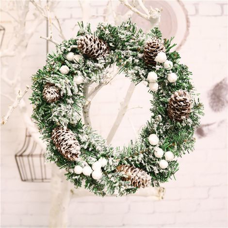 Guirlande De Noël - Couronne De Porte En Pin Artificiel - 30 Cm - Pour Intérieur Et Extérieur - 1 Pièce (1/5)