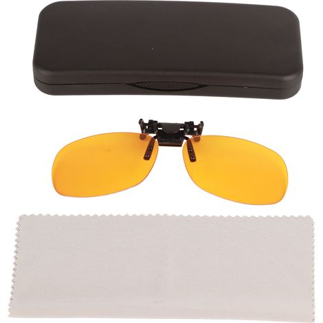 Lunettes Clip-On Anti-Lumière Bleue avec Protection UV, Monture Orange Rectangulaire à Pivot 180° (1/5)