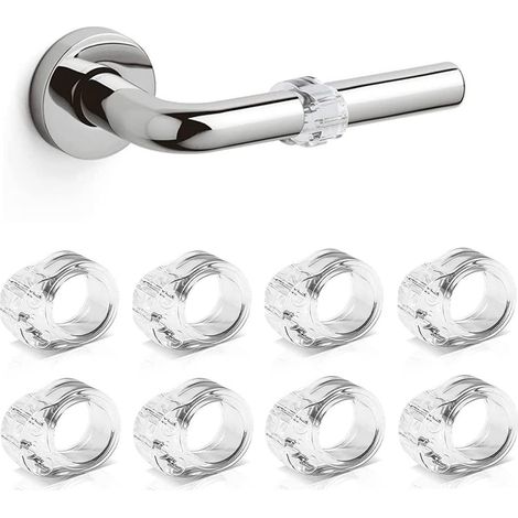 6 Pack Clear Door Handle Protectors to Protect Against Marks - Window and Wall Handle Protector Included. (1/5)