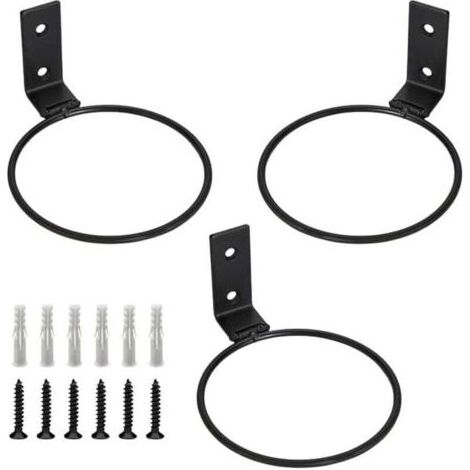 3 Pièces Supports Muraux pour Pot de Fleurs Anneau de Support de Pot de Fleur Plante Exterieur Porte Pots Anneau Titulaire Pliable Support Jardinière Metal avec Vis pour Intérieure Extérieur (1/5)
