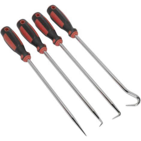 Sealey VS5210 Extra-Long Pick & Hook Set 4pc