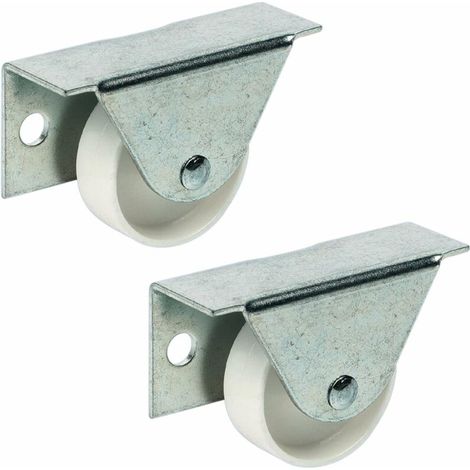 2x roulette de lit rigide lisse 35mm charge 40kg meuble étagère armoire lit gigogne acier plastique (1/2)