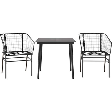 Maison Exclusive - Muebles de jardín 3 piezas ratán sintético vid (1/5)