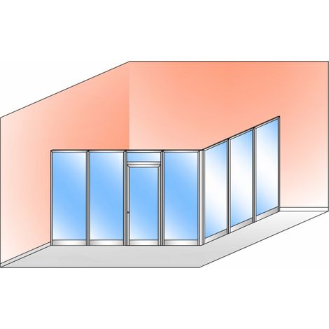Box Modulare 2 Lati in Alluminio e Vetro Trasparente - 4x3 m Colore Bianco Puro RAL 9010 - ITALFROM (1/5)
