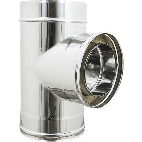 Raccordo inox a tee t doppia parete di 150 - de 200 mm (1/2)