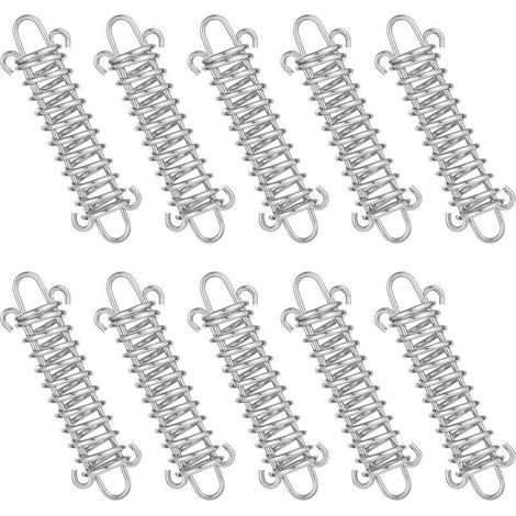 Tendeur Ressort, 10 Pcs Boucle de Corde de Ressort, Boucles à Ressort de Tente, Ressort Absorbeur, Ressort de Tension pour Voile dOmbrage, Bâche, Tente, Grille Métallique (1/5)