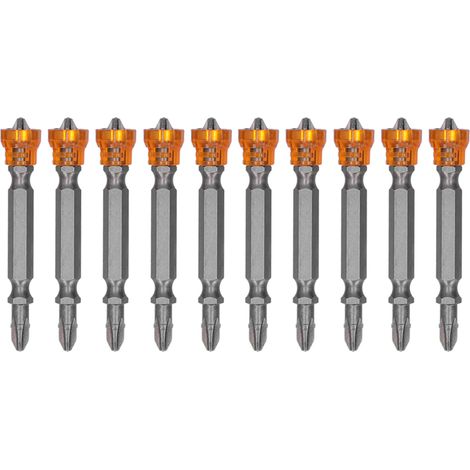 Coffret de 10 embouts de tournevis magnétiques, embouts de tournevis électriques cruciformes, cadeau (65 mm à double tête) (1/5)