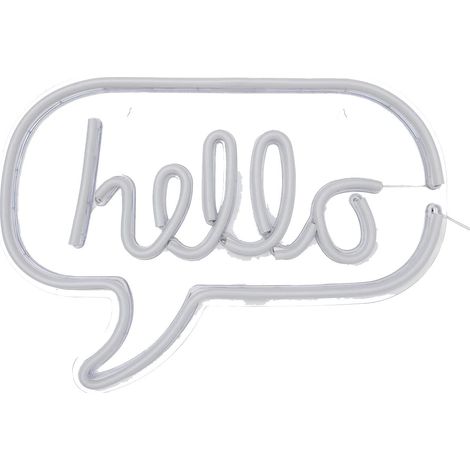 Lampe LED Murale Effet Néon "Hello" Blanc et Rose - GOOTA (1/5)