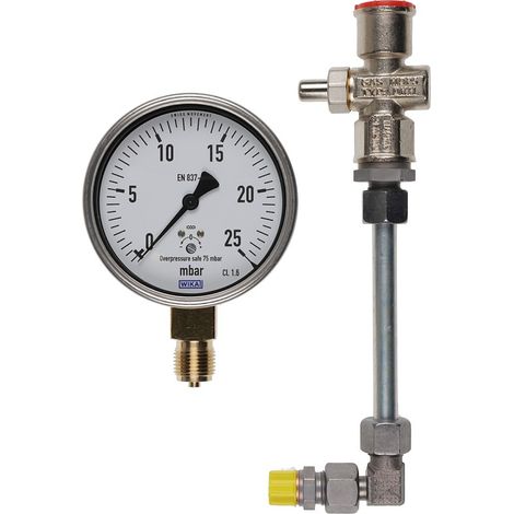 Manometer 0 bis 25 mbar mit Druckknopfhahn für TRD 604 Ausführung B - 15132726092 von Weishaupt