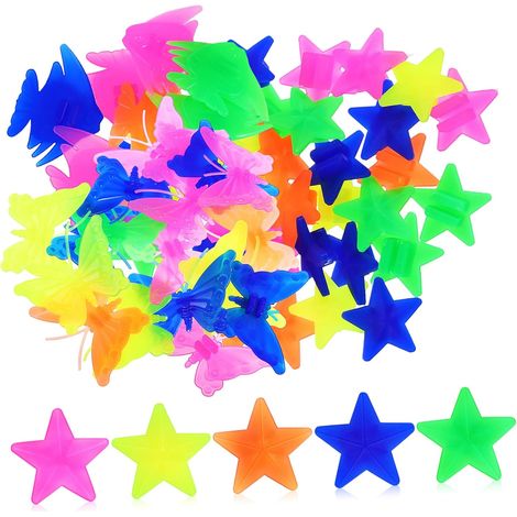 62pièces Perles à Rayons Vélo Décoratives Garçon Fille Clips Plastique Étoiles Poissons Accessoires Colorés pour Roue Garçon Fille (1/5)
