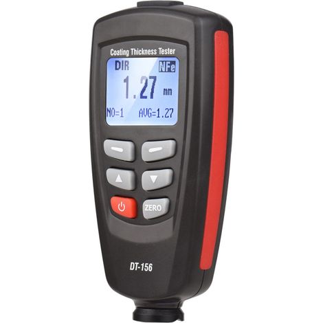 Medidor de espesor de recubrimiento CEM DT-156, calibre Fe/NFe de 0 a 1800 µm, con sustratos y estuche.