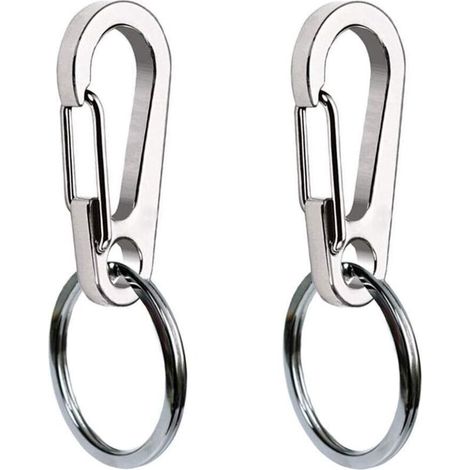 Set mit 2 Clips für Hunde-/Katzen-Erkennungsmarken, aus robustem Edelstahl, mit Schnellverschluss. Halterung für Halsbänder und Geschirre. (1/5)