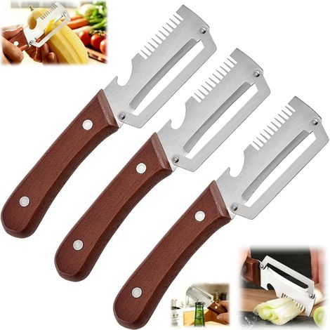 2026 Éplucheur Légumes Multifonction 3-en-1 – Coupe-Julienne et Décapsuleur Intégrés, Outil Ergonomique pour Pommes de Terre, Carottes, Pommes et Kiwis (3 Pcs) (1/5)