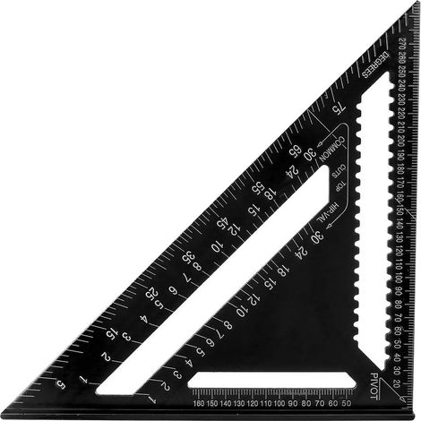Équerre métrique de 30 cm (12 pouces), règle d'angle horizontale mobile, règle d'angle combinée coulissante en acier inoxydable, outil de topographie pour le génie civil