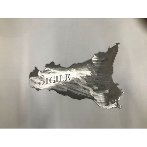 Sicile en découpe laser - Hauteur 26cm largeur 40cm épaisseur de tôle 2mm - À visser ou souder - DECO FER FORGE