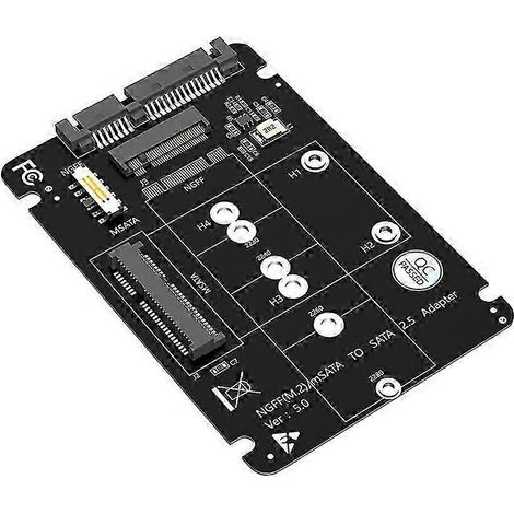 M.2 NGFF MSATA SSD auf SATA 3.0 2,5-Zoll-Adapter M2 SATA SSD MSATA SSD Konverter-Riserkarte kompatibel mit PC-Laptop-Erweiterungskarten-JXLGV (1/5)