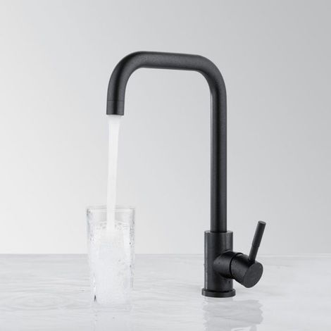 Robinet De Cuisine - Acier Inoxydable 304 - Rotation 360° - Finition Nacrée Noire - 1 Pièce (1/5)