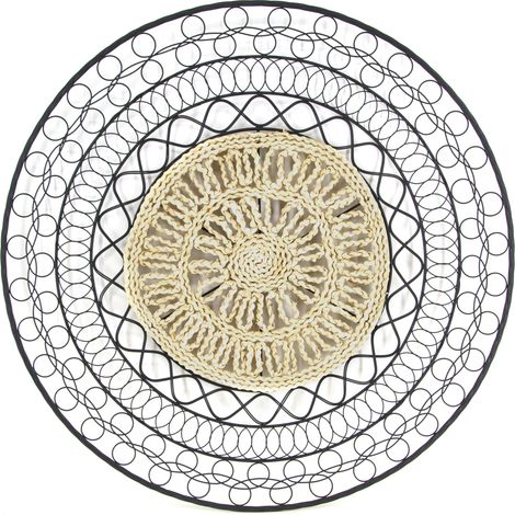 Luxus Metal Art Wanddeko Rotan Mandala Rund 76cm