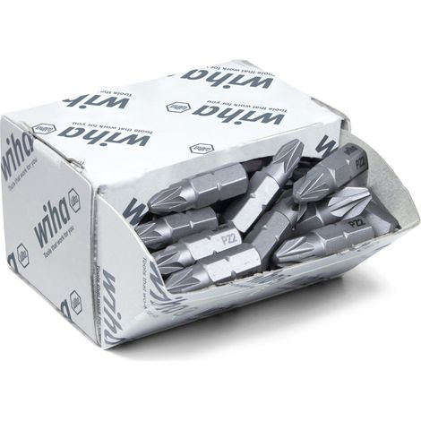 Wiha Bit Set Standard 25 mm Pozidriv (PZ2) 50-tlg. 1/4" C6,3 in Großpackung (08057)