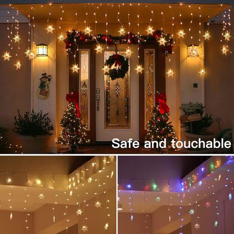 Rideau Lumineux LED Flocon de Neige Multicolore, Guirlande en Vague 9M 360 LED, IP44 Étanche, 8 Modes avec Télécommande, Décoration de Noël Intérieur Extérieur Ambiance Festive (1/4)