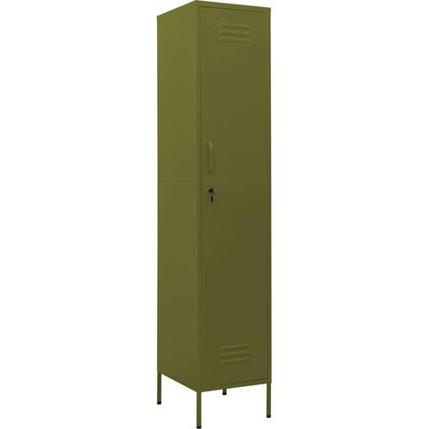 Maison Exclusive - Armadio Verde Oliva 35x46x180 cm in Acciaio (1/5)