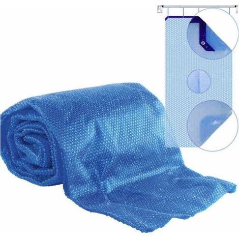 Bâche de piscine sur mesure bleu 11 x 5 m – Épaisseur 400 µ – Traitement anti-UV – Bordée avec œillets pour enrouleur – Albon (1/2)