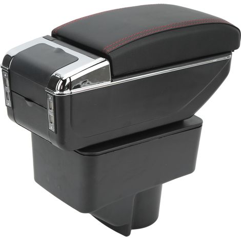 Boîte accoudoir console centrale 7 ports USB double étage confort remplacement Ford Fiesta 2008-2018 (1/5)