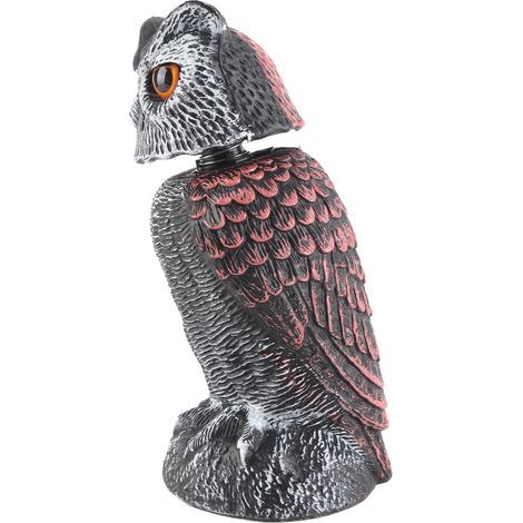 Eulenattrappe aus Kunststoff mit wackelndem Kopf zum Vogelscheuchen, künstliche Gartendekoration (1/5)