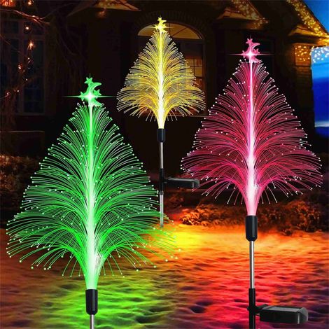 Arbre De Noël Solaire - Luminaire Extérieur Avec Panneau Solaire Intégré - Décoration De Jardin Et De Cour - 7 Couleurs Changeantes - IP65 - 12 Heures D'autonomie - 1 Pièce (1/5)