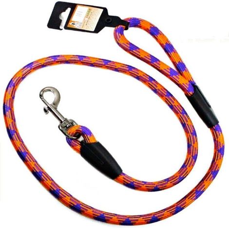 Guinzaglio per cani in nylon, lunghezza 125 cm, arancione, blu, viola