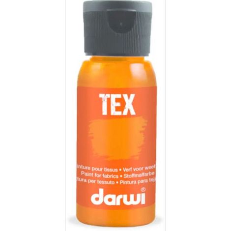 Peinture pour tissus - Orange - Opaque - Peinture à l'eau - Tex - Darwi - 50ml