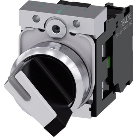 Siemens 3SU11502BF601BA0 3SU1150-2BF60-1BA0 Drehschalter Frontring Metall, Hochglanz Schwarz, Weiß (1/4)