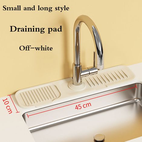 Protège-éclaboussures séchant pour robinet Tapis Beige lavabo - Cuisine/SDB (Long, silicone) (1/5)