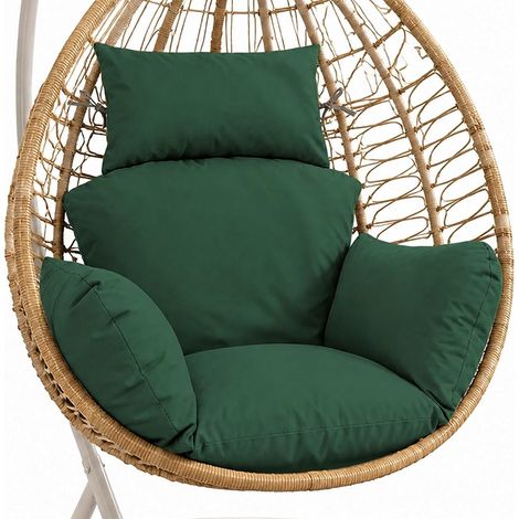 Coussin pour fauteuil suspendu - Pour extérieur - Moderne - En polyester - Doux - Imperméable - Avec appui-tête - Pour fauteuil suspendu en rotin (1/5)