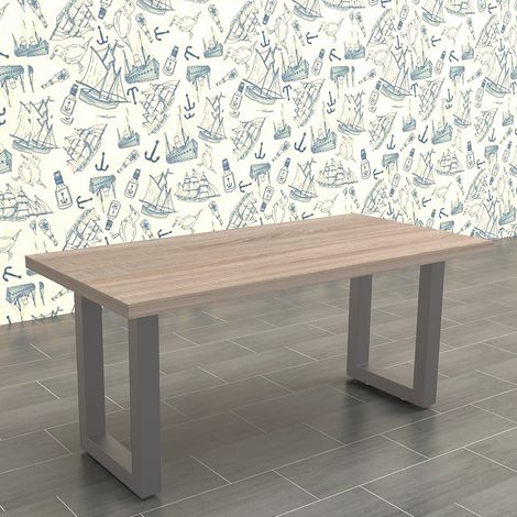 2er Set Tischgestell Grau 30x43 cm Tischuntergestell Tischkufen Tischbeine Stahl (1/5)