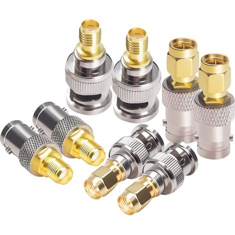 Kit de connecteurs SMA vers BNC, convertisseur adaptateur Coaxial male femelle 8 pièces (1/4)