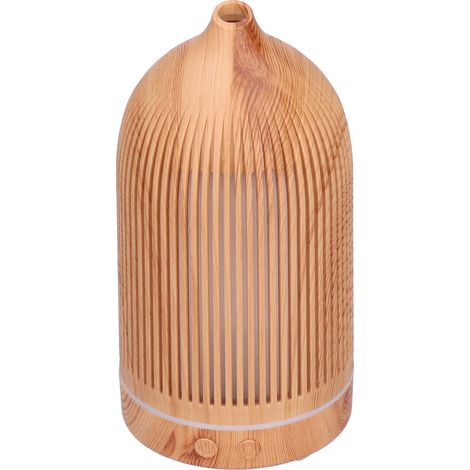 Diffuseur d'huiles essentielles 200ml, mini humidificateur creux en bois grain lumière, veilleuse USB 5V, aromathérapie silencieuse. (1/5)