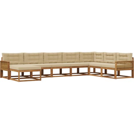Outdoor Sofa Set with Cushion 8 pcs Natural and Beige vidaXL (1/5)