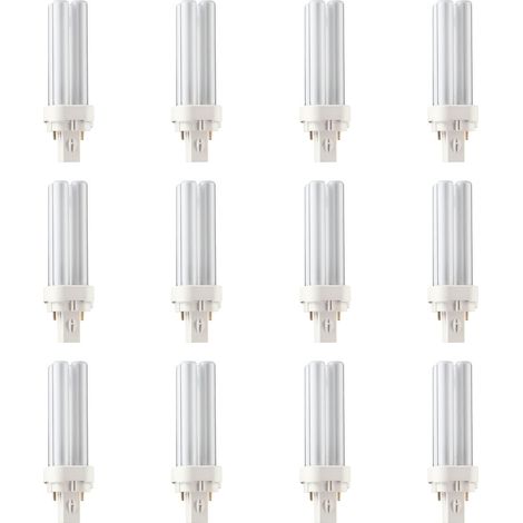 Litecraft Ecotone Light Bulbs 10 Watt PL-C 830/2P CFL 2-Pin in White - 12 Pack